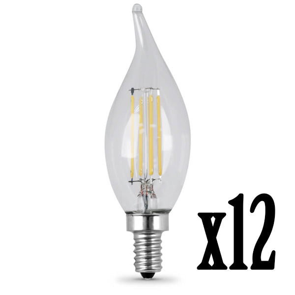 LED 4.5W Flame E12 Filament Clear DIM 5000K (Case of 6 2-Packs) 61616-FETc
