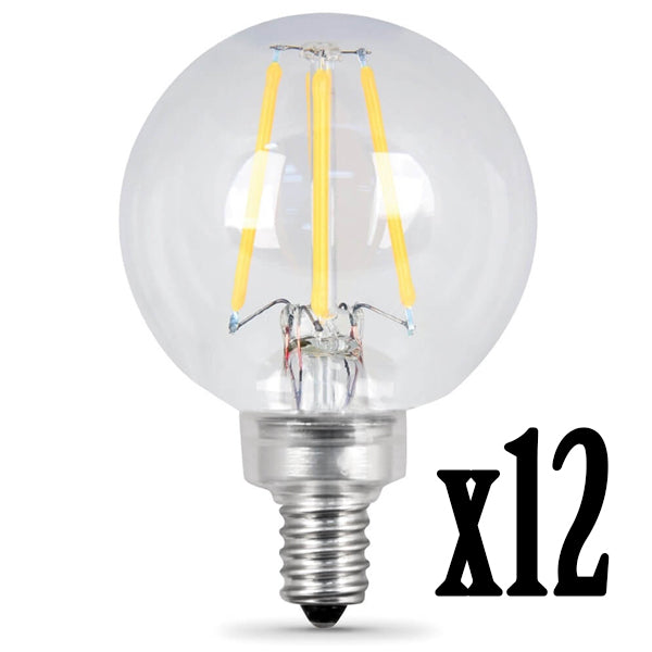 LED 7.5W G16.5 E12 Filament CL DIM 27K (Case of 6 2-Packs) 61680-FETc