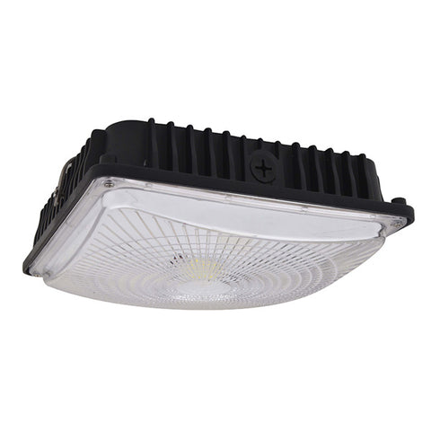 59W LED Slim Canopy (250W Equivalent) 5000K Dimmable IP65 DLC Motion Sensor Black 64856-LD