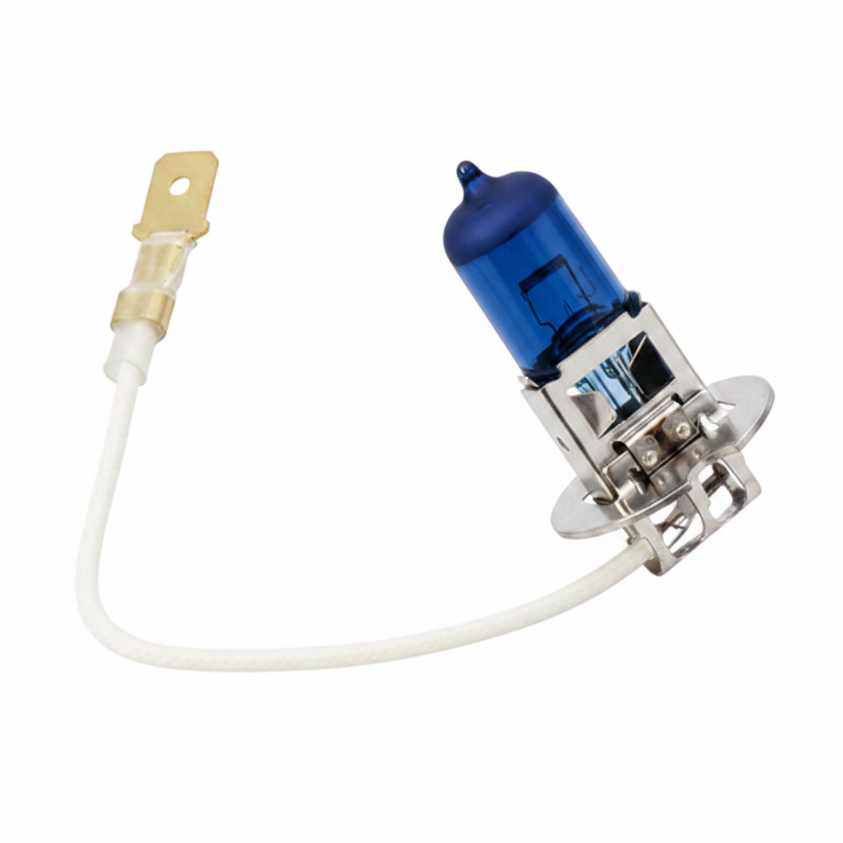 H3 Auto Headlight Bulb - Dark Blue Glass on White