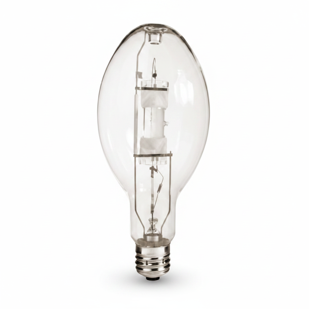 Single Bulb on White Background