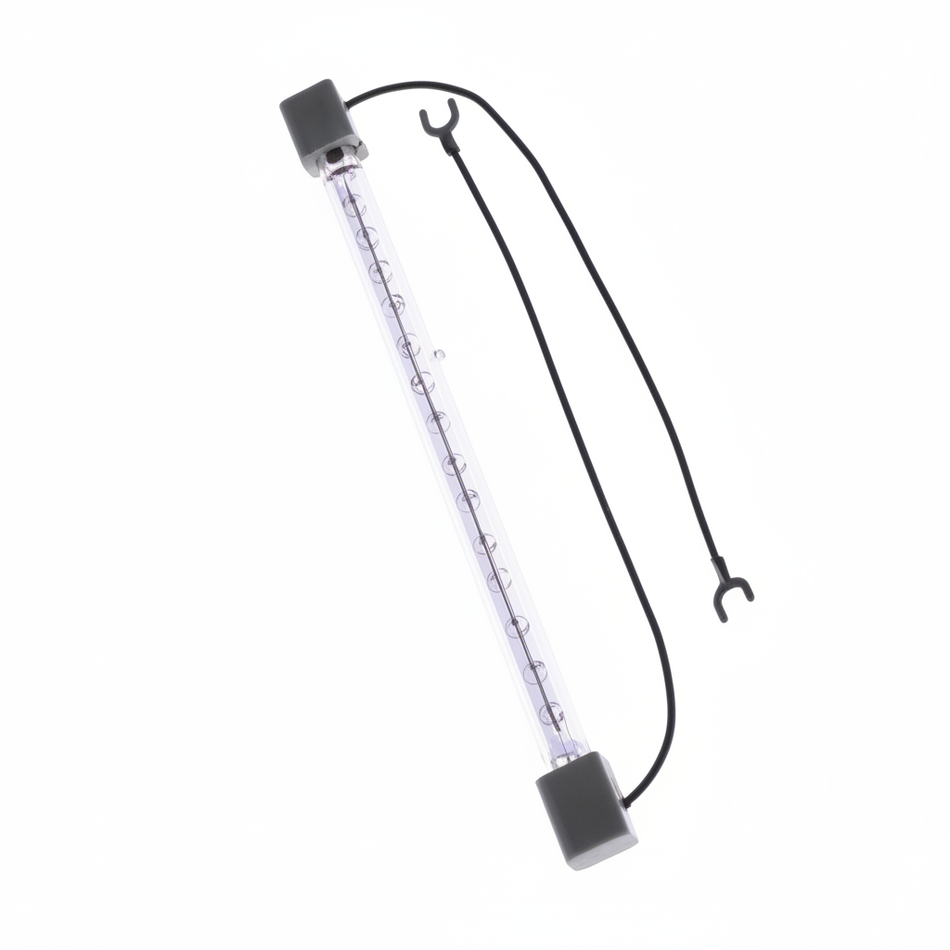 Tubular Halogen Lamp on White Background