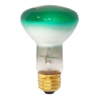 Green Light Bulb R20 50W 130V FL Green Incandescent Light Bulb #50723