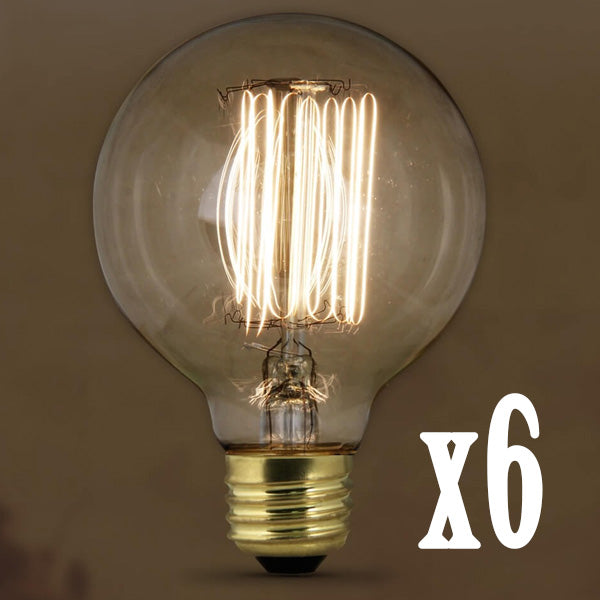 60 Watt Vintage G25 Bulb (6 PACK) #50069-FETc