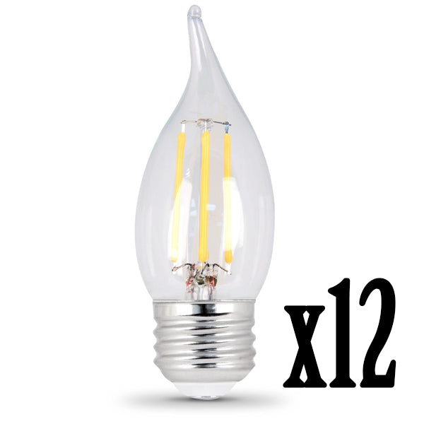 LED 3W Flame E26 Filament Clear DIM 2700K (Case of 6 2-Packs) 61613-FETc
