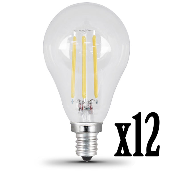 LED 4.5W A15 E12 Filament Clear DIM 27K (Case of 6 2-Packs) 61662-FETc