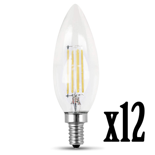 LED 3W Torpedo E12 Filament Clear DIM 27K (Case of 6 2-Packs 61706-FETc
