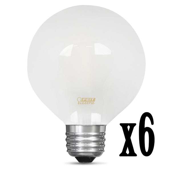 LED 3W G25 Filament Frost Globe Dimmable 2700K (6 Pack) 64422-FETc