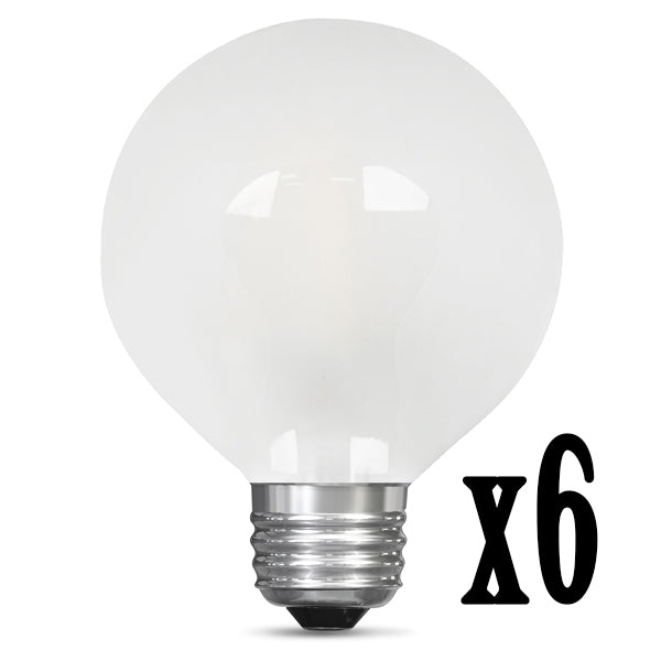 LED 7.5W G25 Filament Frost Globe Dimmable 2700K (6 Pack) 64427-FETc
