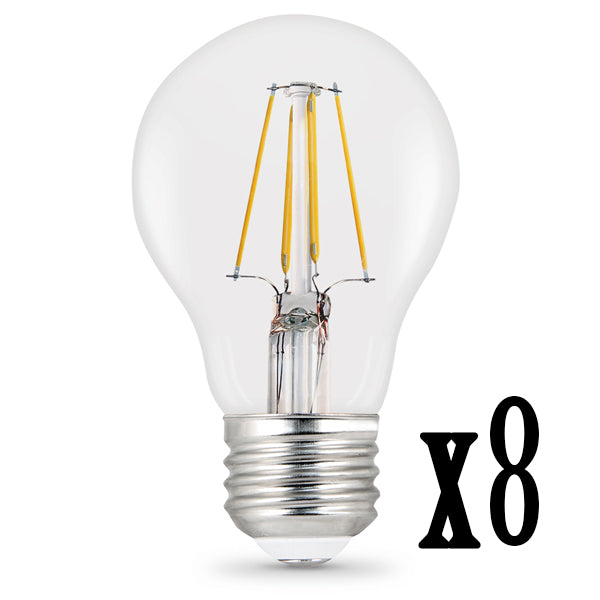 LED 3.6W A19 E26 Filament Clear 27K (Case of 4 2-Packs) 64451-FETc