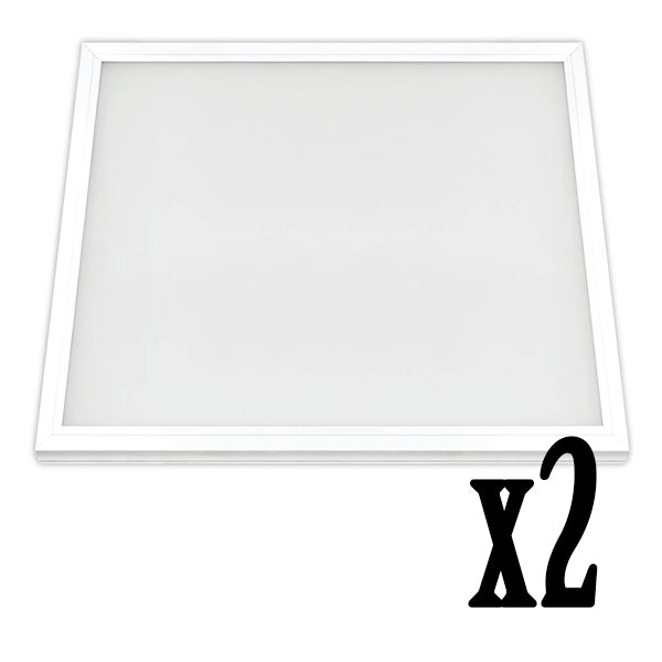 2x2ft 47W LED Flat Panel 4000K Flush Mount Ceiling Fixture (2 Pack) 64728-FETc