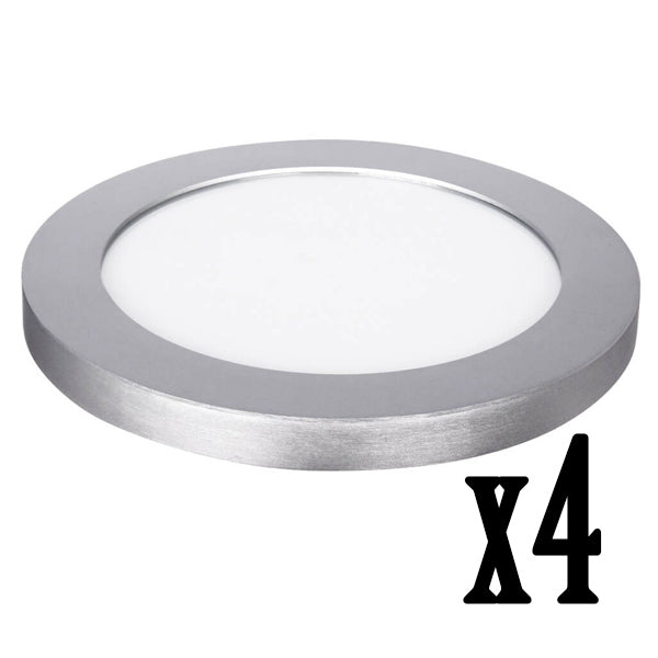 11" 12.5W LED Circular Flat Panel Selectable Color Temp Flush Mount Ceiling Fixture (4 Pack) 64732-FETc