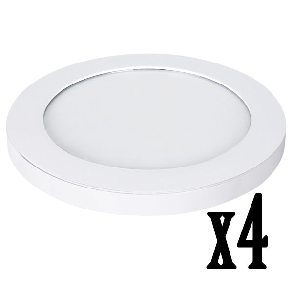 11" 12.5W LED Circular Flat Panel 40K Flush Mount Ceiling Fixture (4 Pack) 64733-FETc
