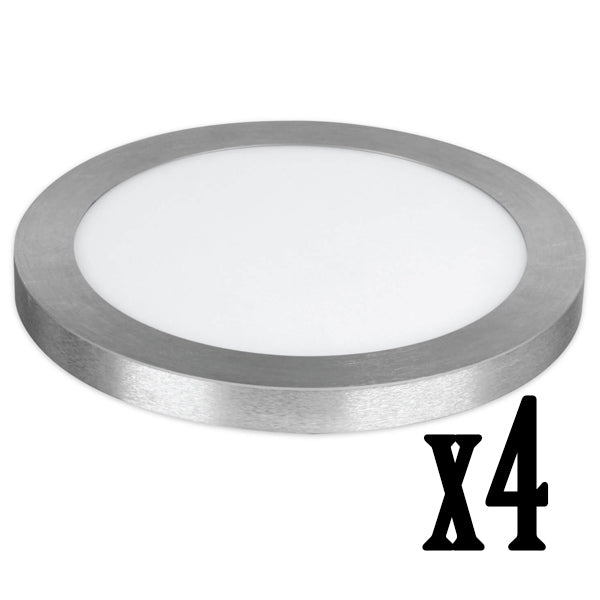 13" 15W LED Circular Flat Panel 40K Flush Mount Ceiling Fixture (4 Pack) 64734-FETc