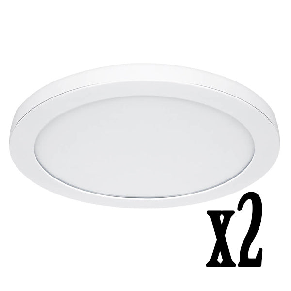 15" 22.5W LED Circular Flat Panel 40K Flush Mount Ceiling Fixture (2 Pack) 64737-FETc