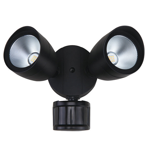 20W LED Security 2-Head Flood Light with Sensor (180W Equivalent) 5000K Black - 64873-LD