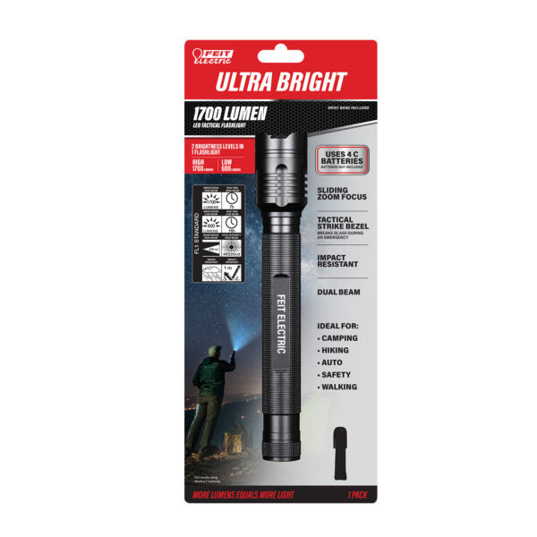 Feit ULTRA BRIGHT LED Tactical Flashlight 1700LM (3 PACK) 61310-FETc