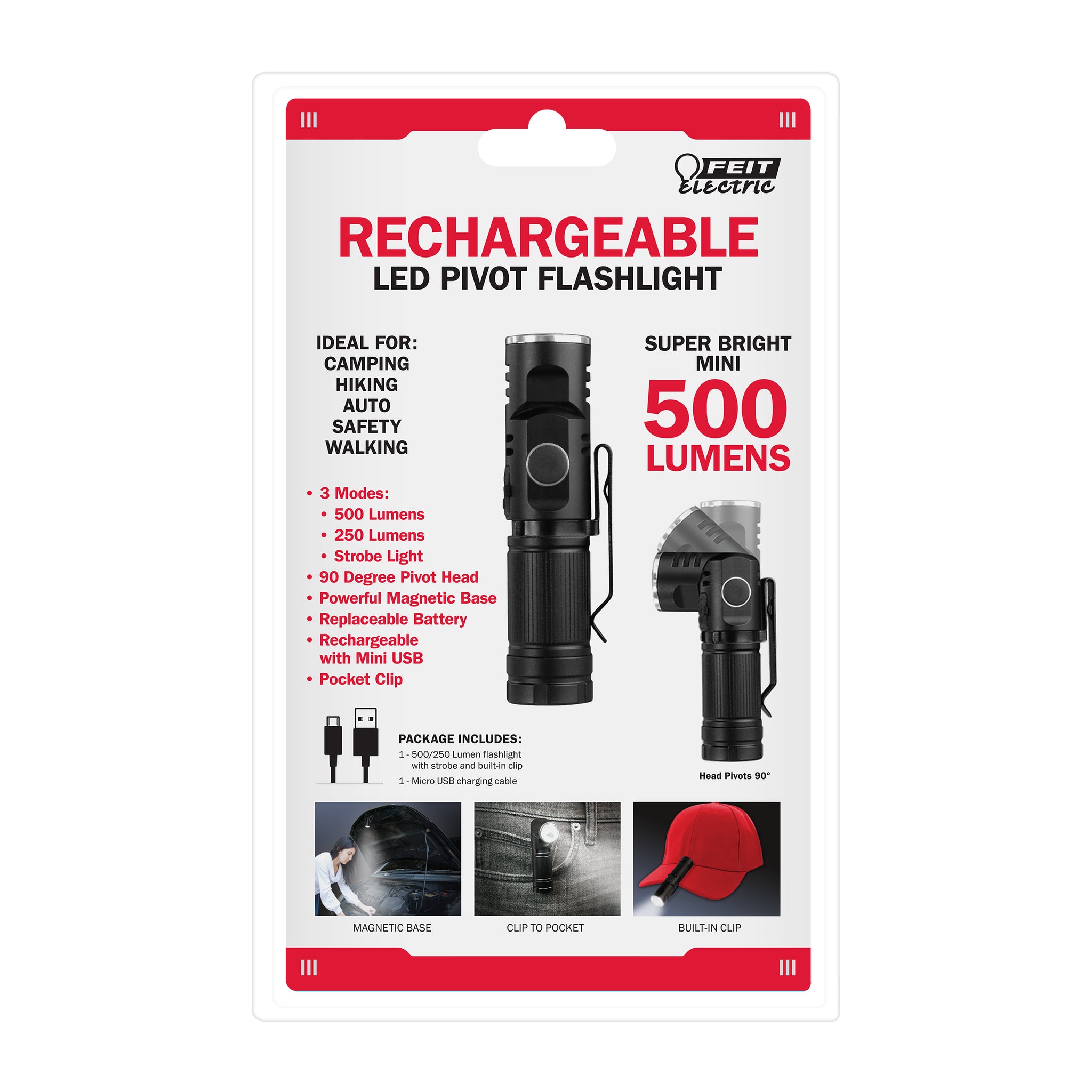 LED HP FLASHLIGHT 500LM MINI (3 PACK) 61306-FETc
